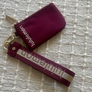 Lululemon Burgundy Wristlet Keychain